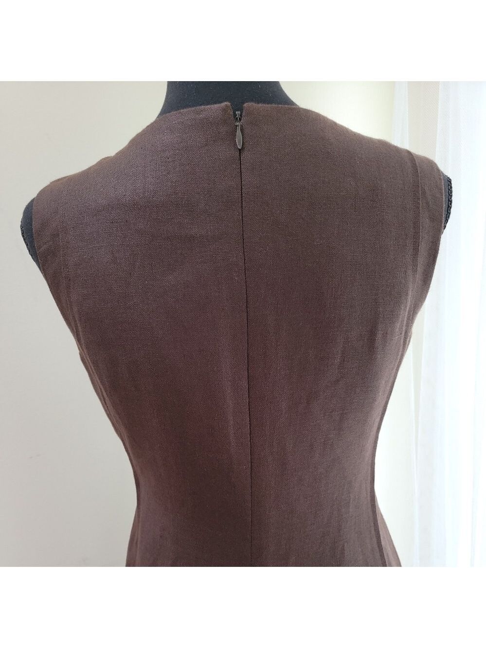 EUC Talbots Petites Chocolate Brown Sheath Dress Size 4/6P - Picture 3 of 11